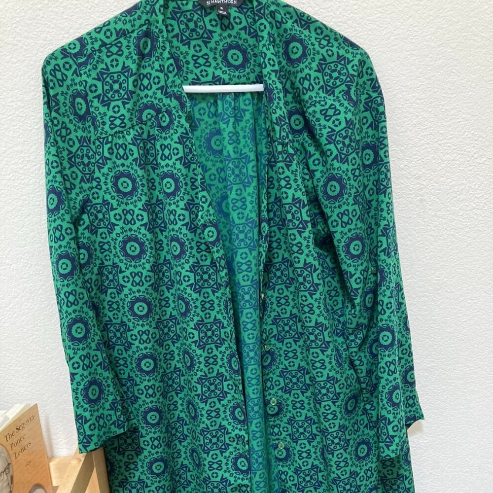 41 Hawthorn Green and Navy XL Dress/Topper